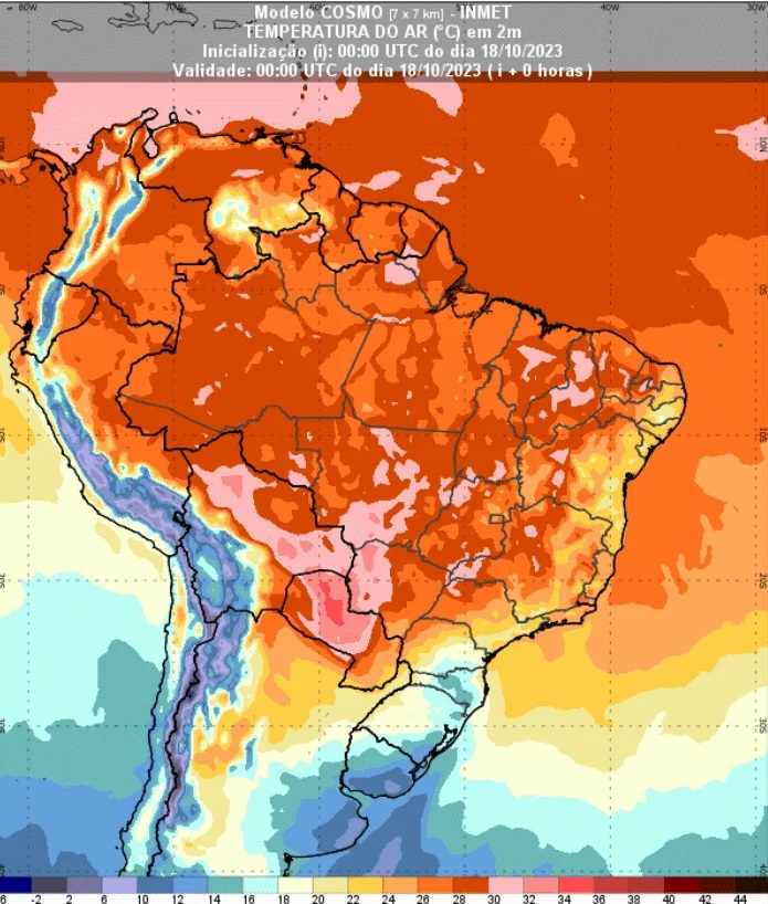 Inmet confirma onda de calor com temperaturas na casa dos 40ºC no  Centro-Oeste do Brasil - A Folha
